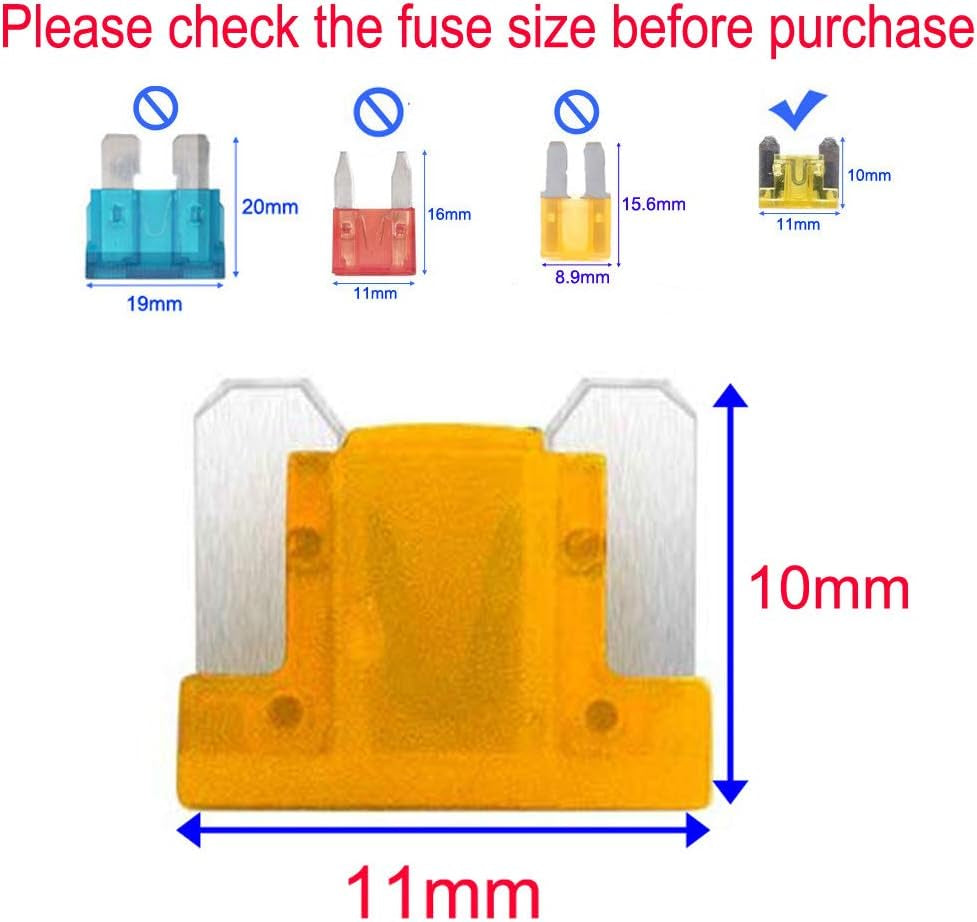 100 PCS 12V-24V Basse Profil Fusibles Mécaniques De Voiture Pour Véhicule Auto Moto Bateau Camion, Assortiment Voiture Fusible À Lame Small, 3A 5A 7.5A 10A 15A 20A 25A 30A 35A 40A
