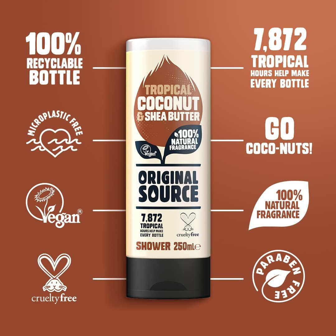 Source Gel Douche Noix De Coco & Beurre De Karité 250 Ml - Lot De 6
