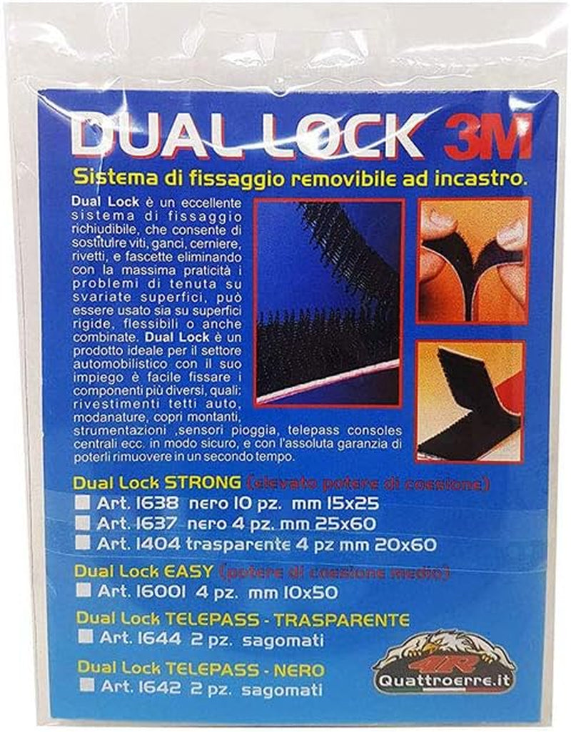 Dualock Telepass Système De Fixation, Lot De 2 Pièces, Transparent